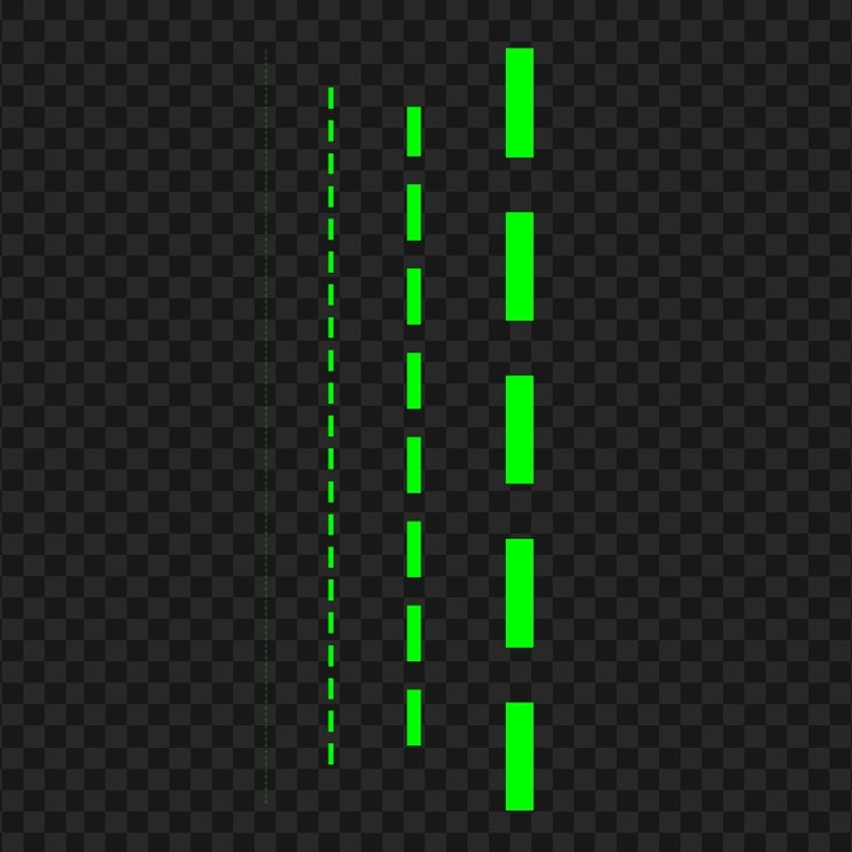 Four Green Lime Dashed Lines PNG Image