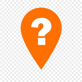 Orange Location Question Mark Icon PNG