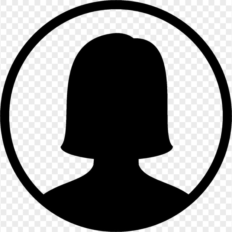 Black Round Female User Profile Icon Transparent PNG