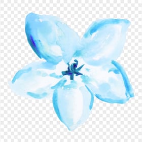 Download Blue Painting Watercolor Flower Rose PNG
