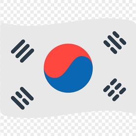 PNG Flat Wavy South Korea  Flag Icon
