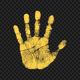 HD Dark Yellow Real Single Left Hand Print PNG