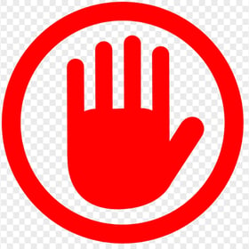 HD Red Round Hand Stop Icon PNG