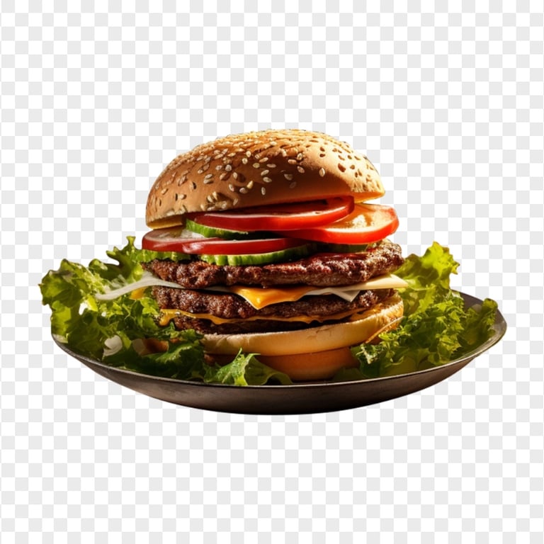 HD Twin Patty Burger with Fresh Lettuce and Tomato