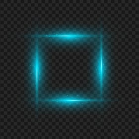 Glowing Blue Light Effect Square Frame PNG