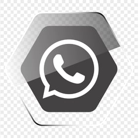 HD Hexagonal Wa WhatsApp Glossy Gray Icon Sign PNG