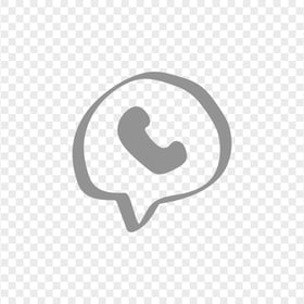 HD Grey Hand Draw Round Pin Phone Icon Transparent PNG
