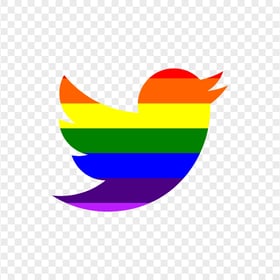 HD Rainbow Twitter Logo Icon PNG