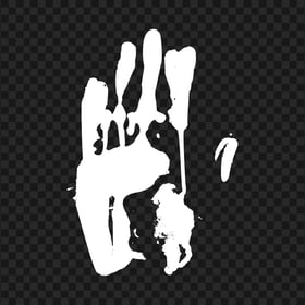 HD White Hand Print Silhouette PNG