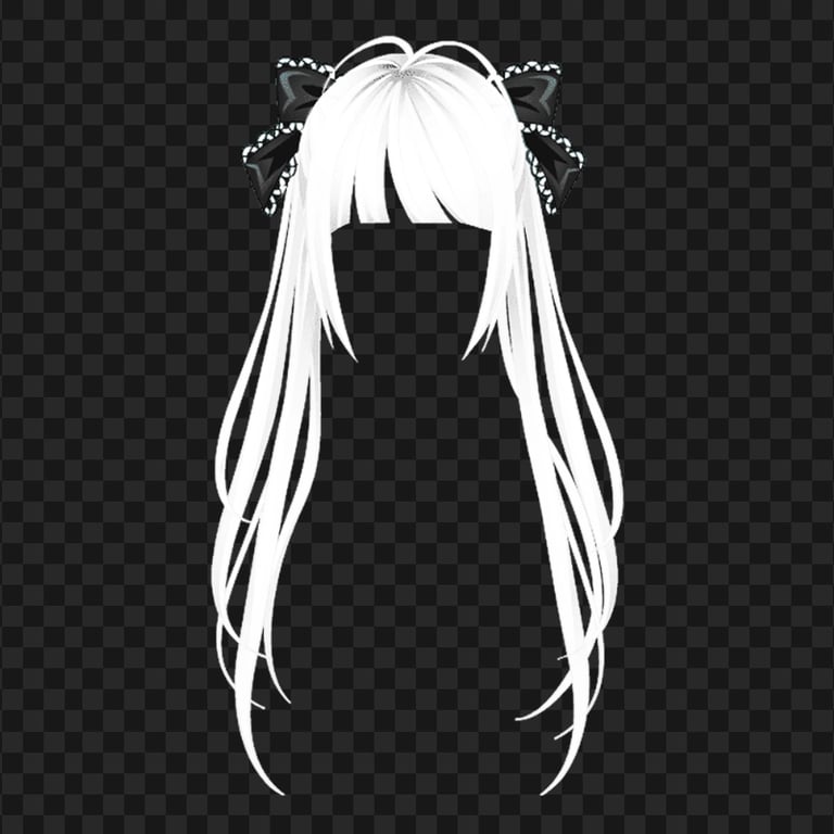HD White Long Anime Girl Hair PNG | Citypng