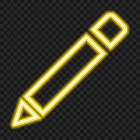Yellow Neon Pencil Transparent Background