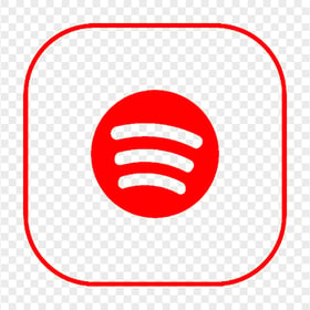 FREE Outline Spotify Square App Icon PNG