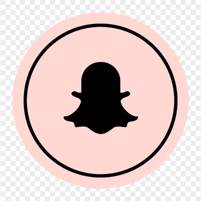 HD Snapchat Black & Pink Round Logo Icon PNG Image