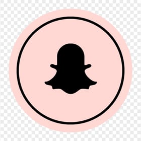 HD Snapchat Black & Pink Round Logo Icon PNG Image