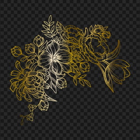 HD Luxury Gold Flower PNG