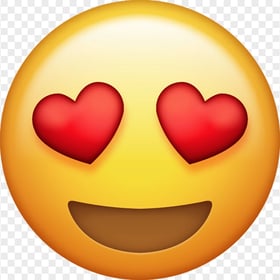 Download Lovely Emoji With Hearts Eyes PNG