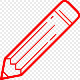 HD Red Outline Angle Pencil Icon PNG