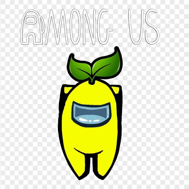 HD Leaf Yellow Among Us Character With Logo PNG Citypng