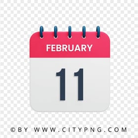 HD February 11th Date Vector Calendar Icon Transparent PNG