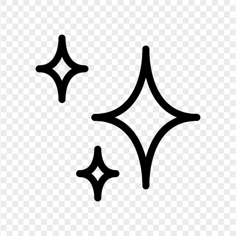 Transparent HD Sparkle Clean Effect Black Icon | Citypng