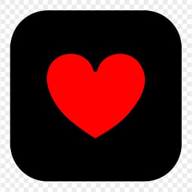 HD Square Black & Red Heart Love Icon PNG