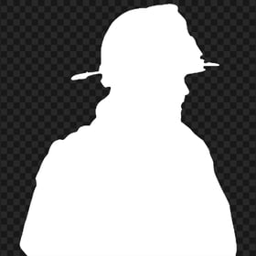 White Firefighter Fireman Silhouette PNG