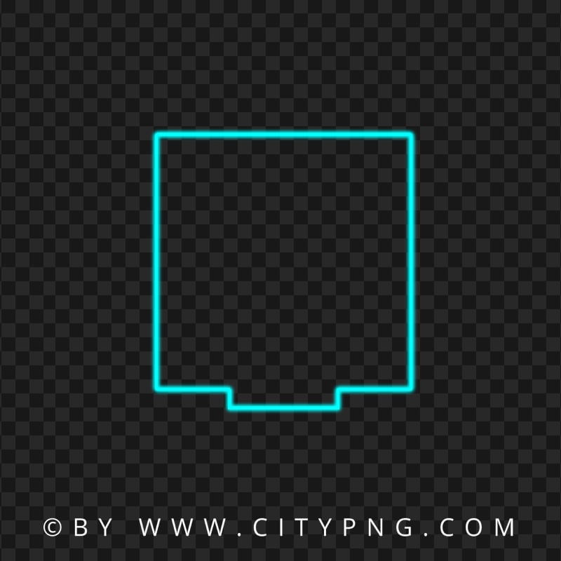 Creative Square Neon Blue Green Frame Border PNG