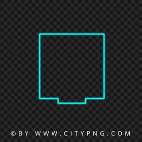 Creative Square Neon Blue Green Frame Border PNG
