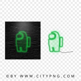 HD Neon Green Among Us Character PNG