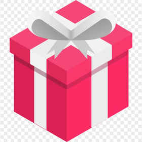 Pink 3D Vector Gift Box Transparent Background