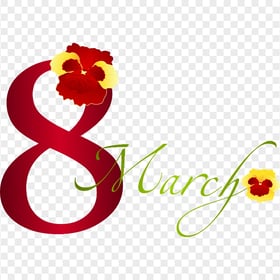 8 March Red Flowers Women'S Day