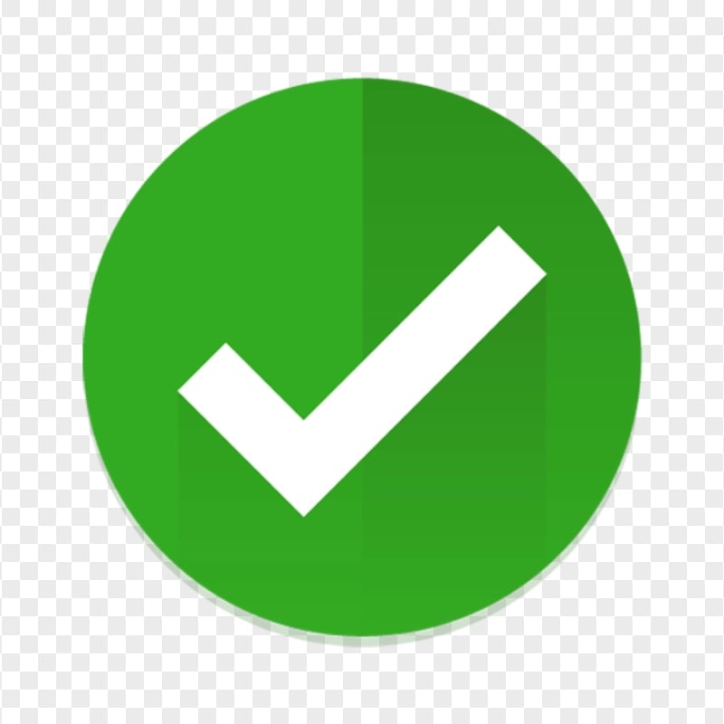 Check Mark Green Round Vector Icon