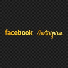 HD Facebook & Instagram Gold Logos Signature PNG