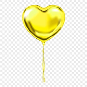 HD Single Yellow Heart Love Balloon PNG