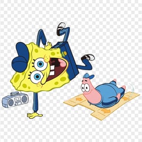 HD Spongebob And Patrick Dancing With Music PNG
