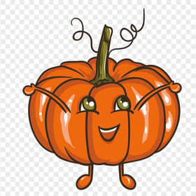 Cute Cartoon Pumpkin Jack O Lantern Happy Face