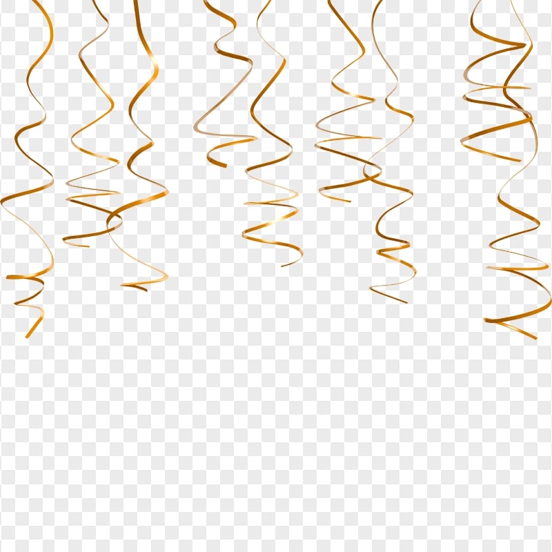 Brown Gold Confetti Streamers HD PNG