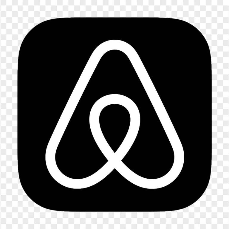 HD Black & White Airbnb Square App Icon Logo PNG Image