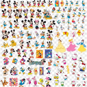 Set Of Vector Disney Cartoon Characters HD Transparent PNG