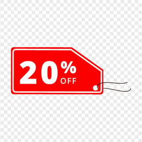 Red 20% Off Tag Label Sign Logo Transparent PNG