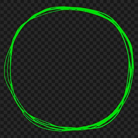 Doodle Pencil Sketch Drawing Green Circle PNG