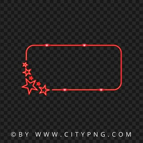 Red Flare Stars Neon Frame HD PNG