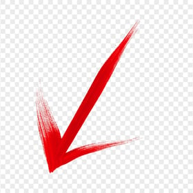 Arrow Brush Stroke Down Left Red Color PNG