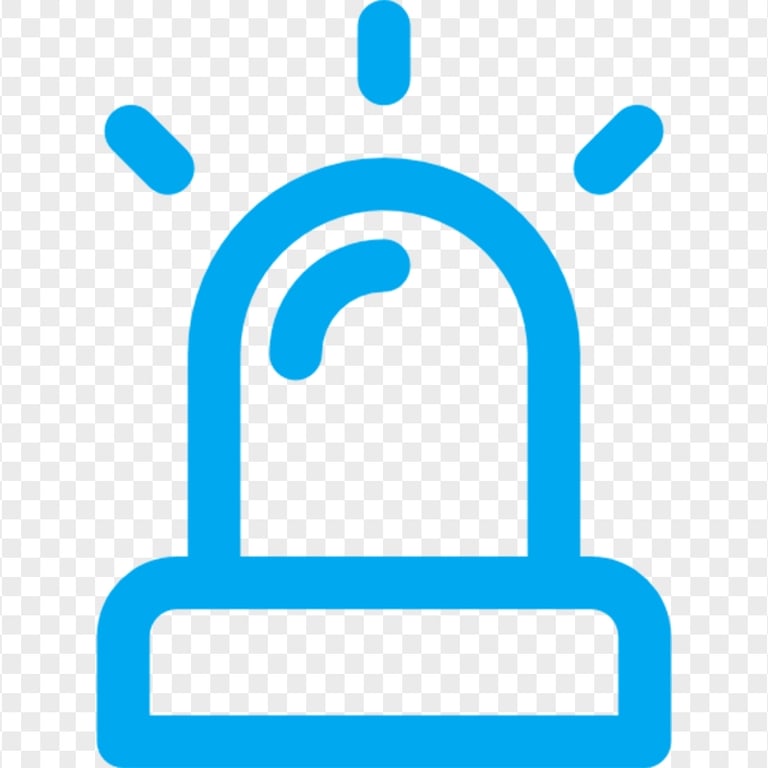 Blue Outline Siren Icon PNG