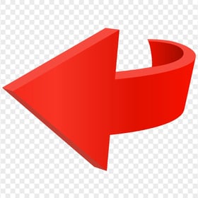 3D HD Red Curved Arrow Point Left