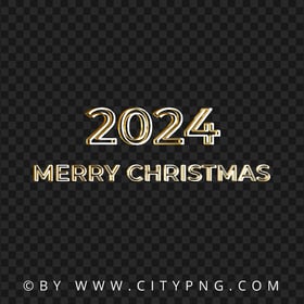 2024 Merry Christmas Gold And White Elegant Design PNG