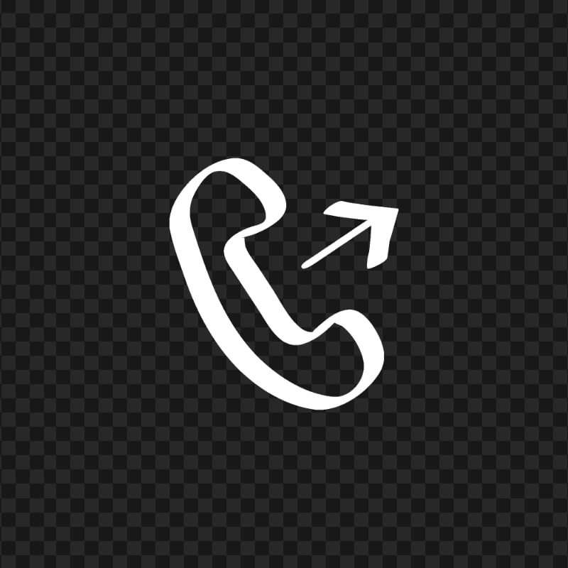 HD White Hand Draw Call Phone Icon Transparent PNG