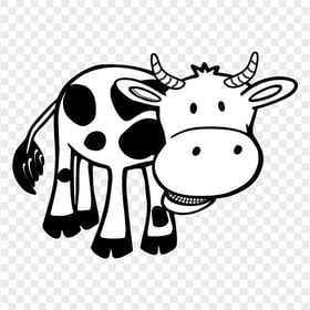 HD Black & White Dairy Cow Calf Cattle Cartoon Clipart PNG