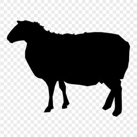 Sheep Black Silhouette Side View PNG Image