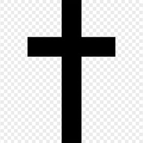 Black Simple Christian Cross Symmetry Icon